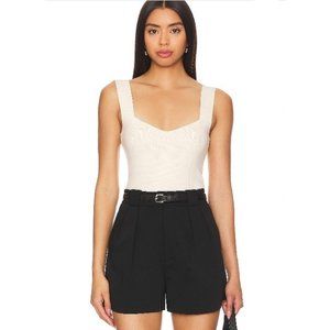 Revolve Sophie Rue Elys Sleeveless Bodysuit Beige Medium NWT